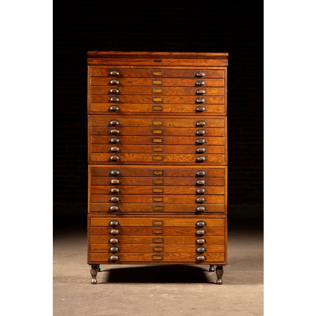 Antique Four-Stack Flat File by Economy For Sale - Image 4 of 12