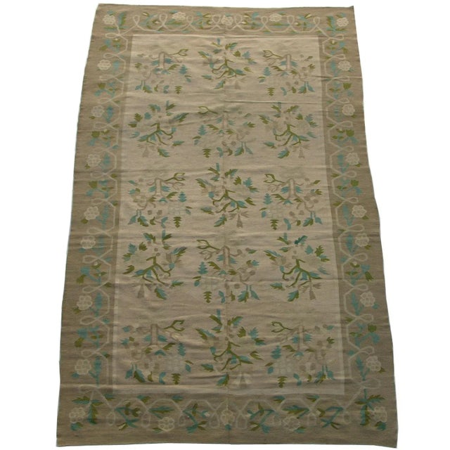Early 20th Century Early 20th Century Antique Kilim Floral Design Rug For Sale - Image 5 of 9