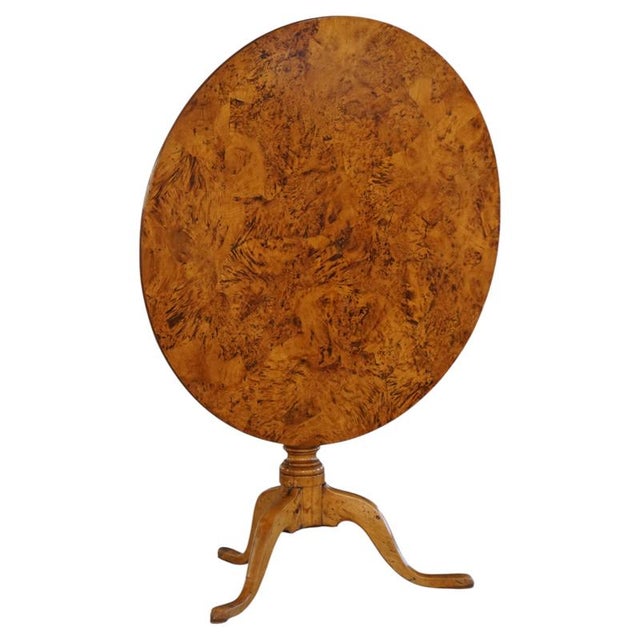 Antique Swedish Burl Wood Tilt-Top Table with Pedestal Base, Early 19th Century For Sale - Image 18 of 18