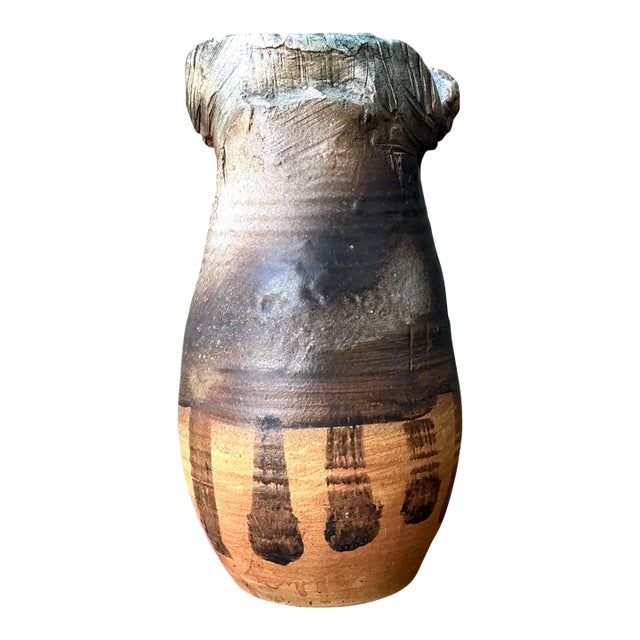 Vintage Handcrafted Studio Pottery Vase For Sale