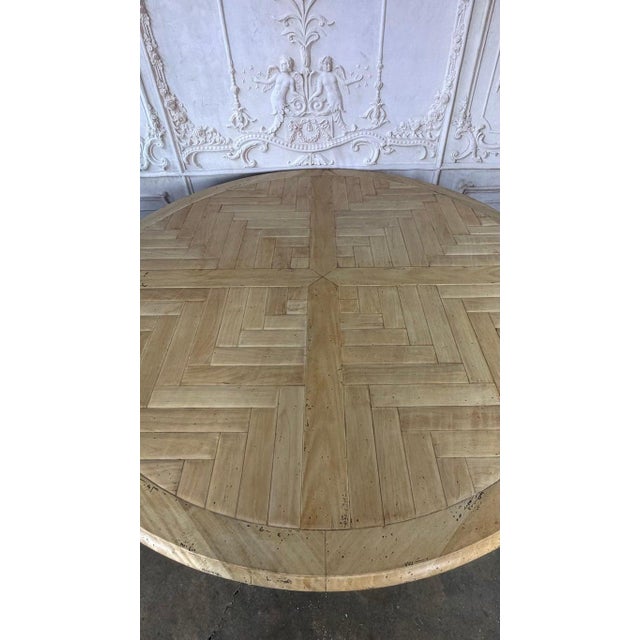 French Baroque Revival Round Dining Table, Distressed Wood C. 1900's For Sale - Image 14 of 18