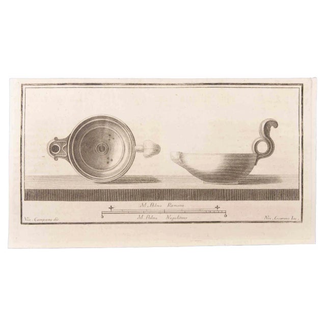 Niccolò Cesarano, Oil Light, Etching, 18th Century For Sale