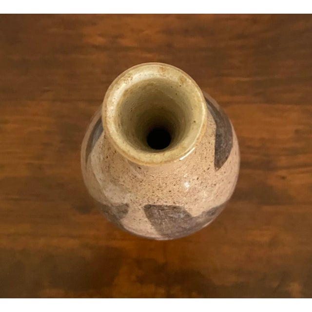 Blush Abstract Southwest Studio Art Pottery Vase in Blush, Peach, Brown For Sale - Image 8 of 12