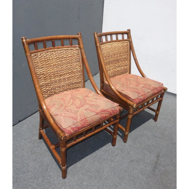 Vintage Rattan Wicker Lounge Chairs Pair Chairish