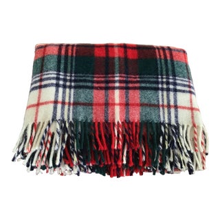 Vintage Red & Green Wool Throw For Sale