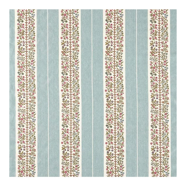 Sanderson Pergola Embroidery Fabric in Mineral Blue - a sample For Sale