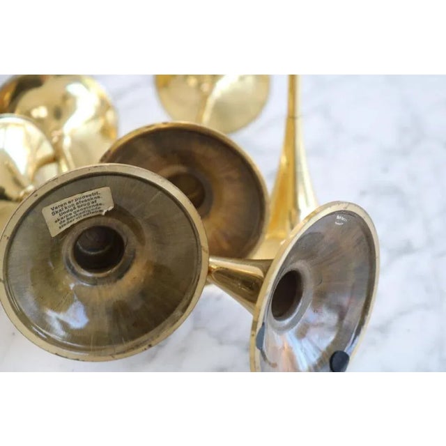 Gold Mid-Century Modern Brass Oil Lamps from Hejl, Denmark, Set of 4 For Sale - Image 8 of 9