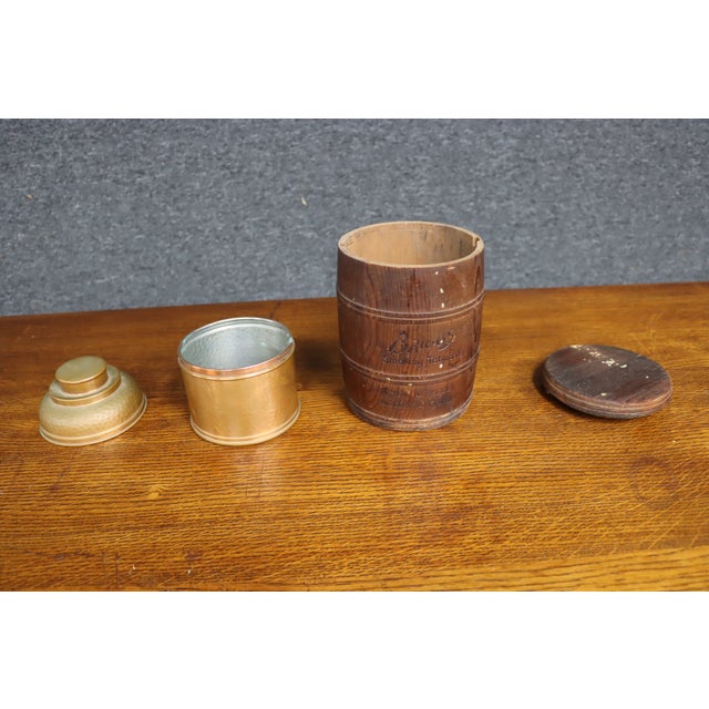 Brigg's Smoking Tobacco Wooden Barrel Humidor With Metal Liner For Sale - Image 12 of 12