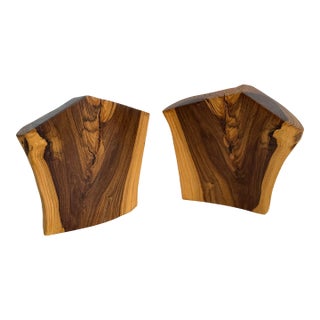 Vintage Live Edge Wood Sculptures Pair For Sale