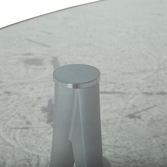 Oval 5021 Coffee Table in Glass and Aluminum from Rolf Benz For Sale - Image 4 of 11