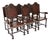 Antique Portuguese Embossed Leather and Walnut Dining Chairs, 1880, Set of 6 For Sale
