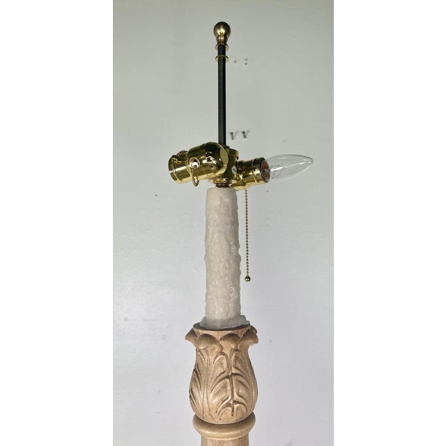 French 19th C. French Carved Beached Walnut Standing Lamp For Sale - Image 3 of 12