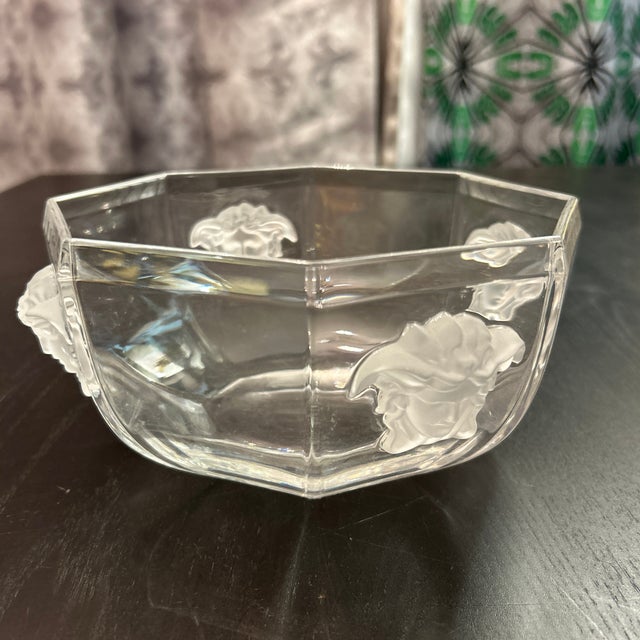 Glass Versace by Rosenthal Crystal Medusa Faceted Bowl For Sale - Image 7 of 12
