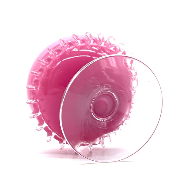 Mid-Century Goblet in Ceralacca Pink Opal Glass with Morrise Decoration, Italy, 1960s For Sale - Image 11 of 14