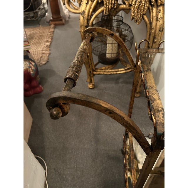 Italian Giltiron Vintage Italian Bar Cart For Sale - Image 3 of 10
