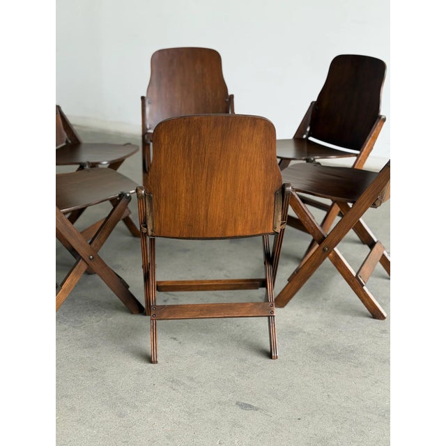 Brown 1940s Folding Chairs by American Seating Company For Sale - Image 8 of 12