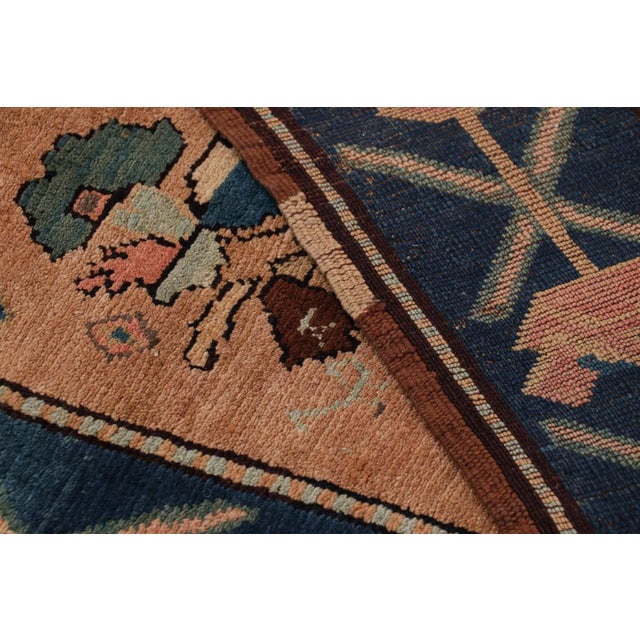 Textile Vintage Russian Rug in Dusty Rose With Floral Patterns | Rug & Kilim For Sale - Image 7 of 7