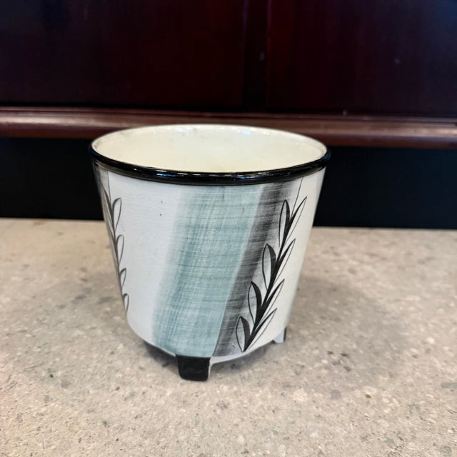 Mid-Century Modern 1930s Swedish Art Deco Footed Planter Cachepot by Ilse Claesson for Rörstrand For Sale - Image 3 of 9