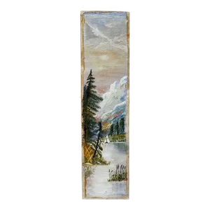 Early 20th Century Folk Art Landscape Long Format Painting