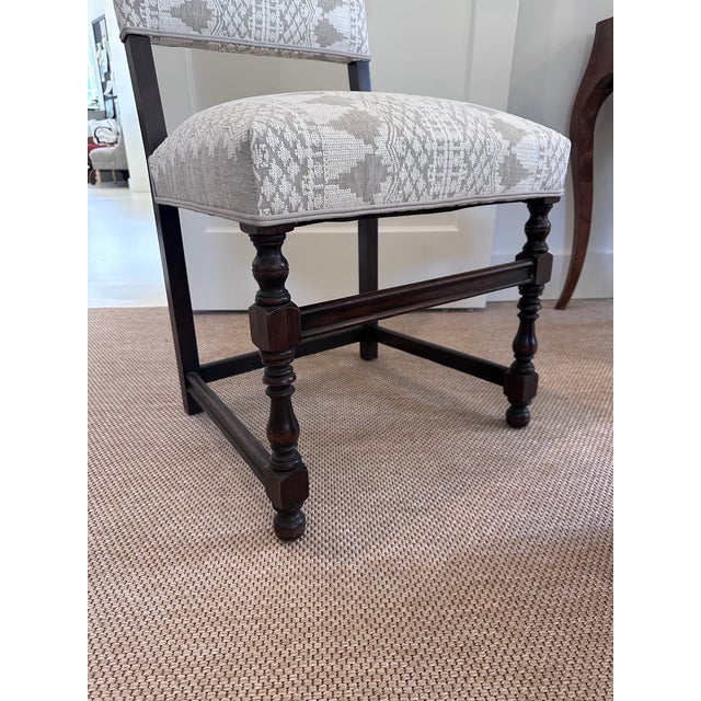Antique Walnut Spindle Chair With Embroidered Back and Seat For Sale In Raleigh - Image 6 of 6