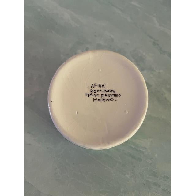 Mid 20th Century Hand-Painted Butter or Jam Lidded Bowl From Holland For Sale - Image 4 of 5