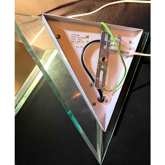 Massive, Post-Modern Pair of Triangular Gilted Metal and Lucite Six Sconces, Late 20th Century Belgium For Sale - Image 9 of 10