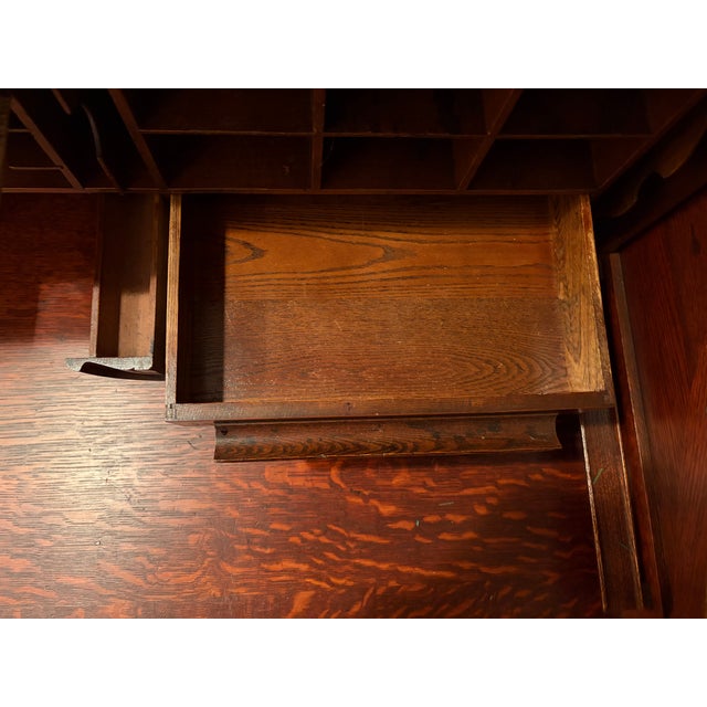 Cutler & Son Antique Roll Top Desk, Late Victorian For Sale - Image 11 of 16