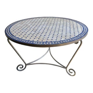 Late 20th Century Moroccan Mosaic Tile Table For Sale
