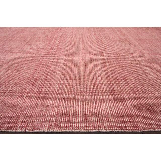 2010s Apadana Red Modern Bamboo/Silk and Wool Boho Handmade Rug For Sale - Image 5 of 6