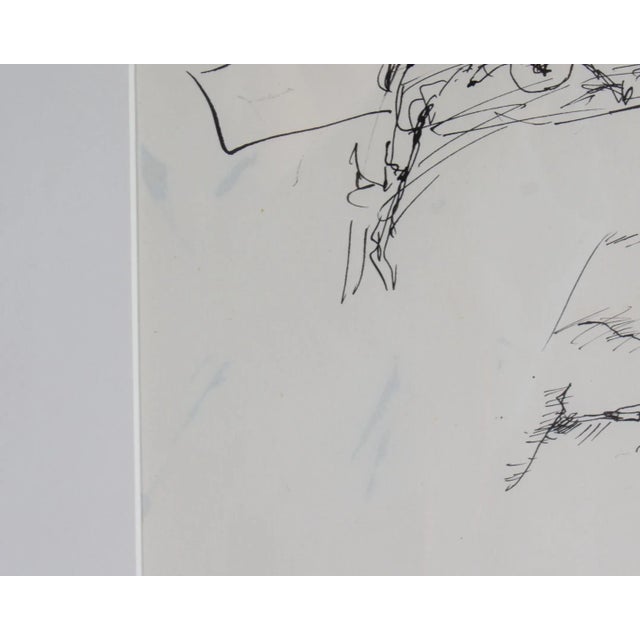 Drawing/Sketching Materials 1960s Abstract Portrait Ink Drawing by James L. Bruch For Sale - Image 7 of 7