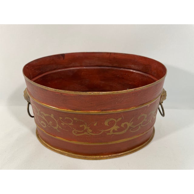 Metal Early 20th Century French Tole "Peinte" Jardiniere Cachepot For Sale - Image 7 of 17