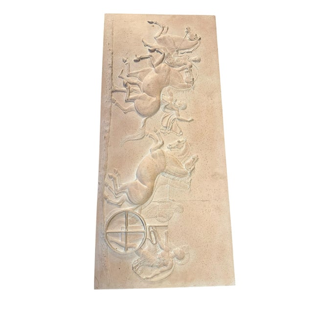 Greek Plaster Frieze with Chariot Driver and Horses Competing in Aphobates Contest, Athens, 1960s For Sale - Image 6 of 13