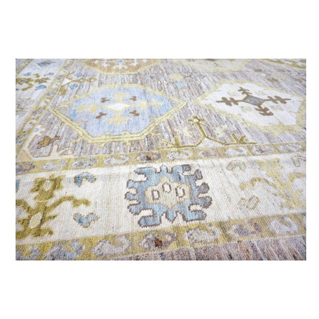 21st Century Turkish Oushak 11x15 Grey, Ivory, Olive & Yellow Handmade Area Rug #1144074 For Sale - Image 12 of 14