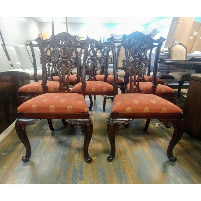 Henredon Furniture Aston Court Carved Mahogany Formal Dining Chairs