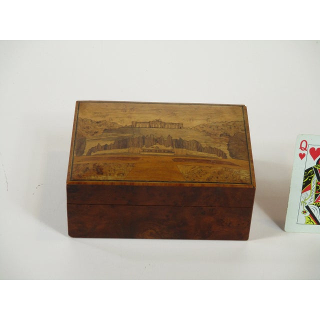 Antique Italian Grand Tour Souvenir Box with Burl Wood Inlay, Sorrento Italy For Sale - Image 9 of 9