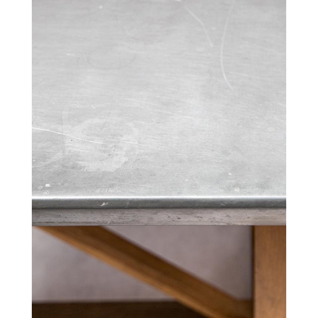 Vintage Zinc-Topped Worktable, France For Sale - Image 6 of 10