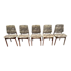 1960s Teak Danish Modern Upholstered Chairs - Set of 6