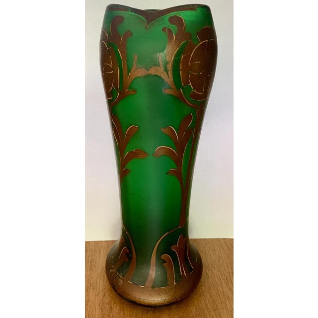 Forest Green Art Nouveau Glass Vases by Francois Theodore, 1890s, Set of 2 For Sale - Image 8 of 13