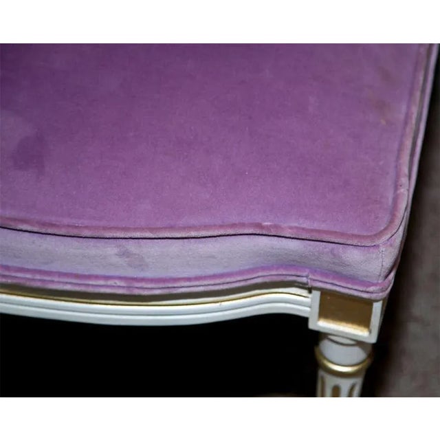 French French Louis XVI Style Painted Foot Stools - Pair For Sale - Image 3 of 6