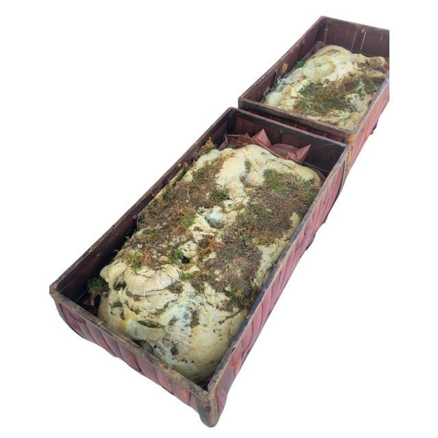 1990s Massive Bamboo Metal Elongated Coastal Regency Planters Troughs-a Pair For Sale - Image 9 of 9