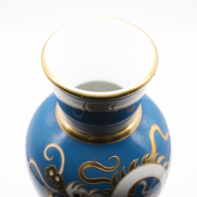 Blue Porcelain Dragon Vase by Heinz Schaubach for Schaubach Kunst, 1920s-1930s For Sale - Image 8 of 13