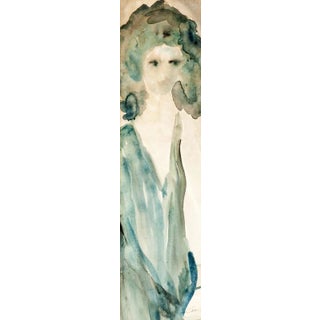 Carol, Female Figure, Watercolor on Paper For Sale