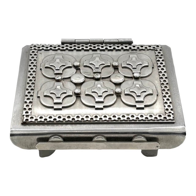 Stanley Szwarc Stainless Steel Folk Art Box For Sale