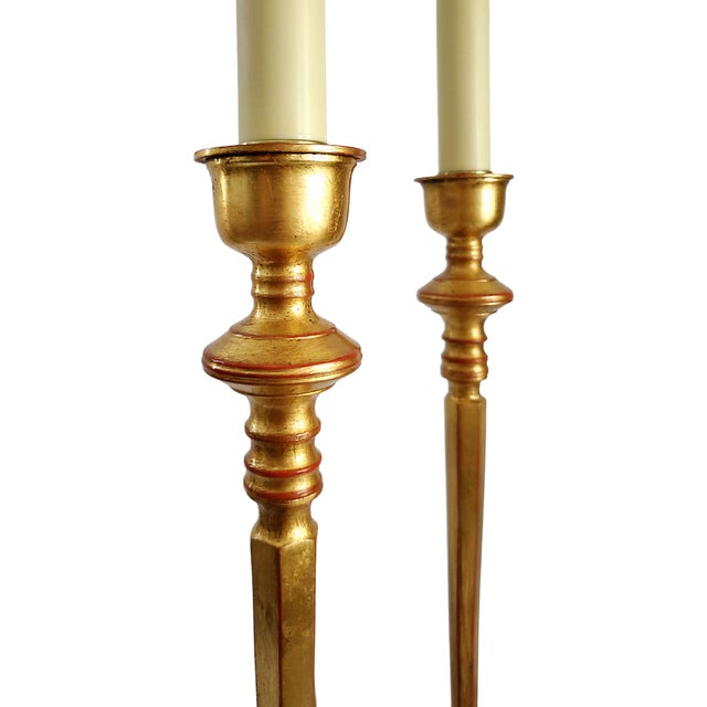 38" Tall Lamp Pair French Empire Gold For Sale - Image 10 of 15