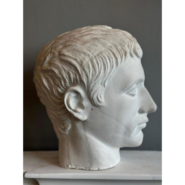 Sculpture Materials Young and Older Julius Caesar Plaster Heads, Set of 2 For Sale - Image 7 of 15