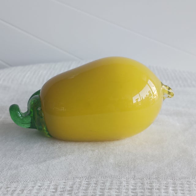 Mid-Century Italian Handblown Art Glass Fruit & Vintage Ceramic Pedestal Compote Centerpiece Set - 7 Pieces For Sale - Image 10 of 11