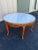 Banded Mahogany Marble Top Coffee Table With Brass Gallery- Spain, Mid 1900s For Sale - Image 10 of 12