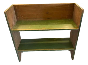 Antique Bucket Bench or Crock Shelf (W Original Green Milk Paint)