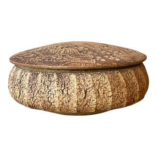 Vintage Boho Original Studio Pottery Lidded Bowl For Sale