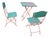 Mid-Century Distressed Painted Iron Garden Table and Chairs, Set of 3 For Sale